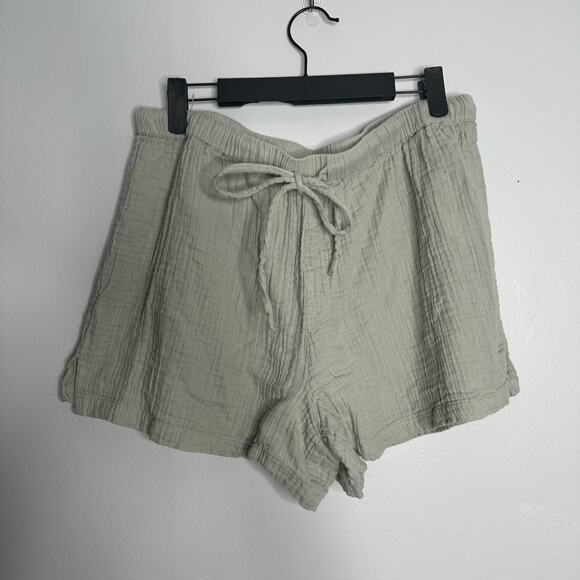 Salty Lemon Other - Salty Lemon Gauze Shorts Womens XL Sage Green EUC Cotton‎ Drawstring Beach Boho